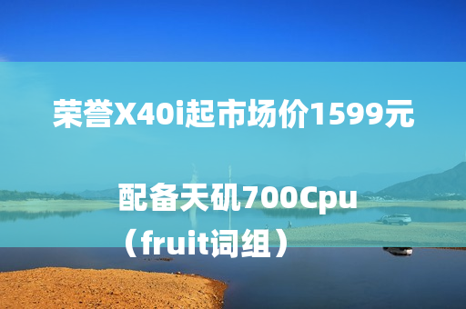 荣誉X40i起市场价1599元 配备天矶700Cpu
（fruit词组）